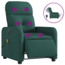 vidaXL Poltrona reclinável de massagens elétrica tecido verde-escuro