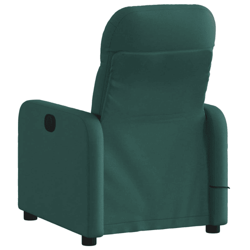 vidaXL Poltrona reclinável de massagens elétrica tecido verde-escuro vidaXL Poltrona reclinável de massagens elétrica tecido verde-escuro