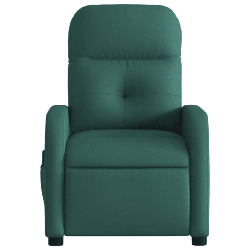 vidaXL Poltrona reclinável de massagens elétrica tecido verde-escuro vidaXL Poltrona reclinável de massagens elétrica tecido verde-escuro