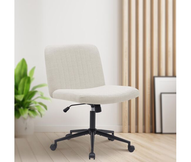 Silla de oficina kingman tela crema 65x62x86 cm