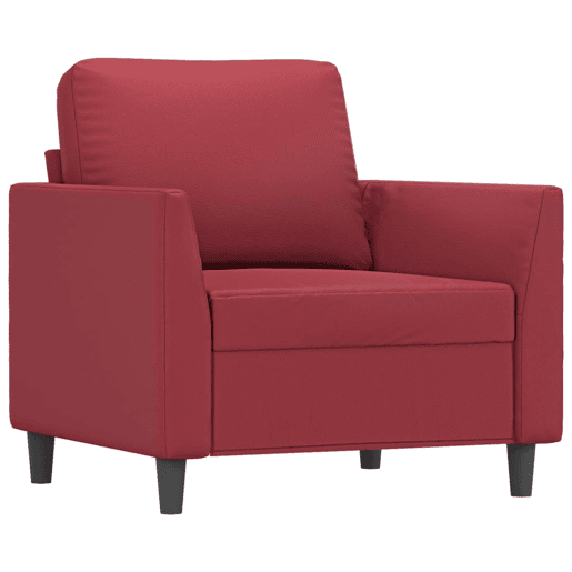 vidaXL Poltrona 60 cm couro artificial vermelho tinto