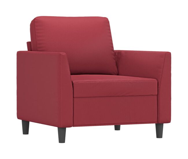 Vidaxl sillón cuero sintético rojo tinto 60 cm