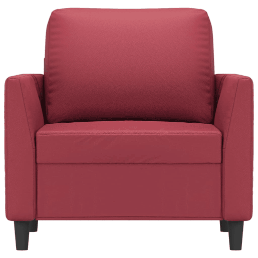 vidaXL Poltrona 60 cm couro artificial vermelho tinto