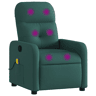 vidaXL Poltrona de massagens reclinável tecido verde-escuro