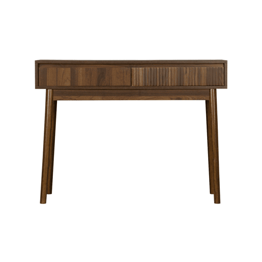 Consola de madeira 2 gavetas, Linear, Madeira escura, 100x30x75 cm