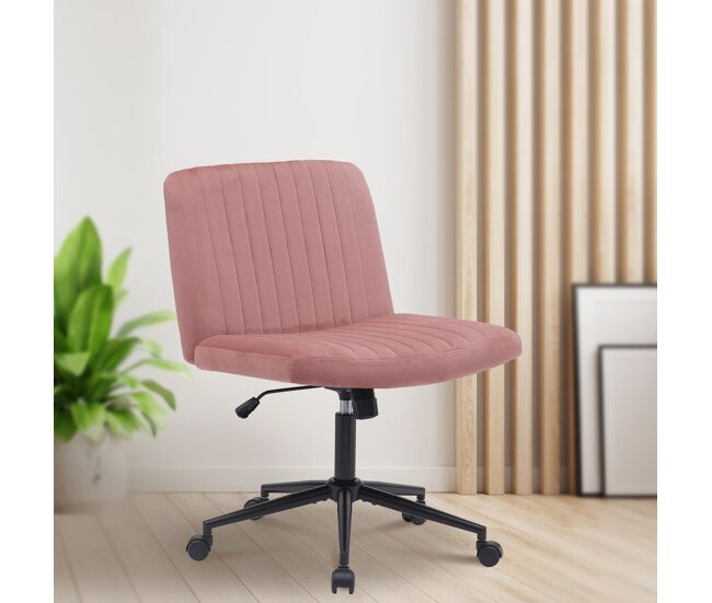 Silla de oficina kingman terciopelo rosado 65x62x86 cm
