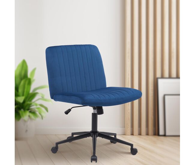 Silla de oficina kingman terciopelo azul 65x62x86 cm