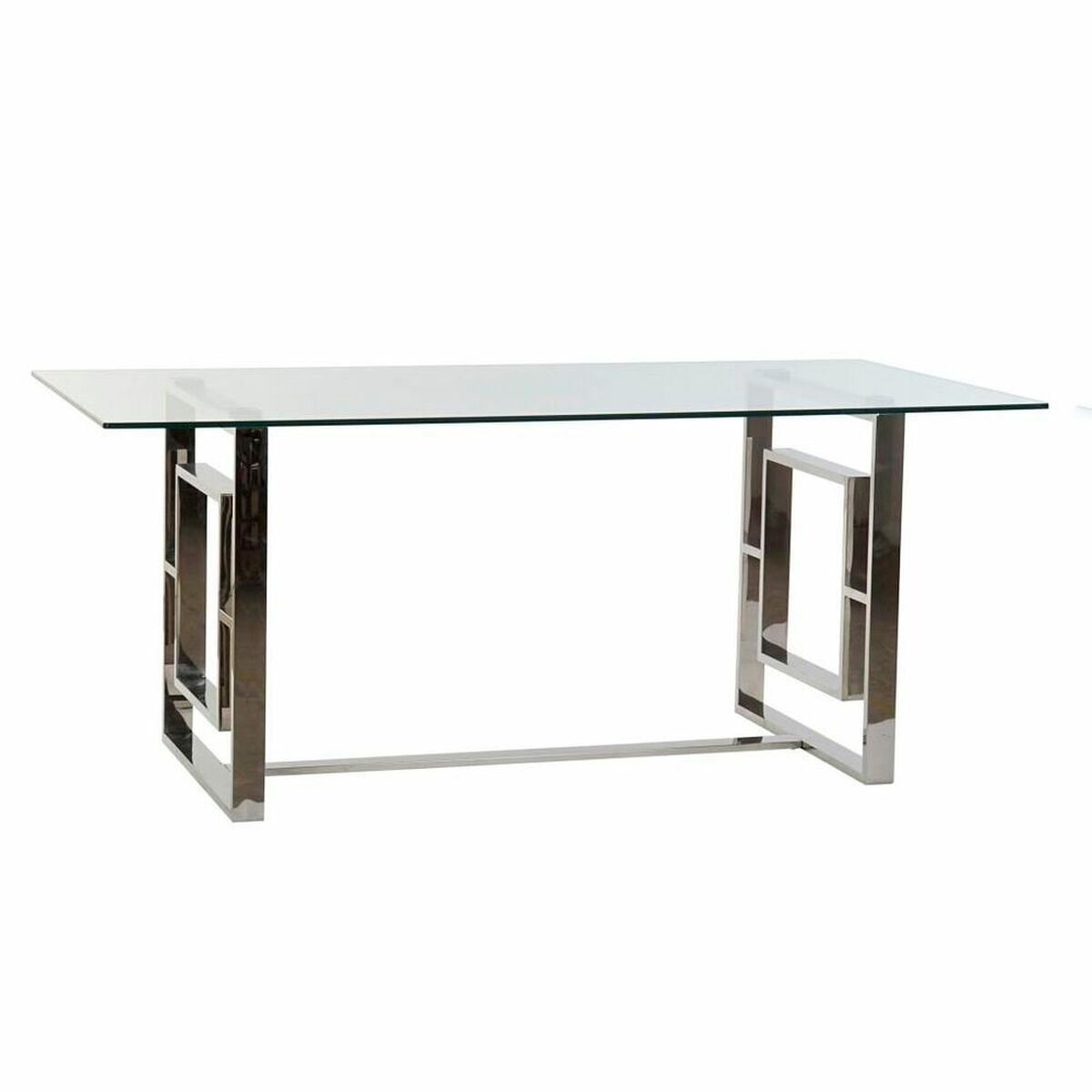 Mesa de comedor dkd home decor cristal acero (180 x 90 x 75 cm)
