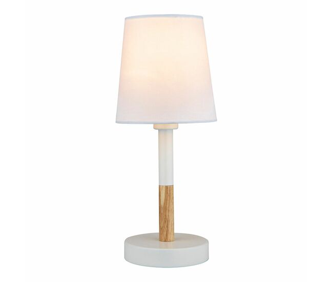 Lámpara de mesa edm 32016 blanco madera acero 40 w 220-240 v ø 13 x 32 cm