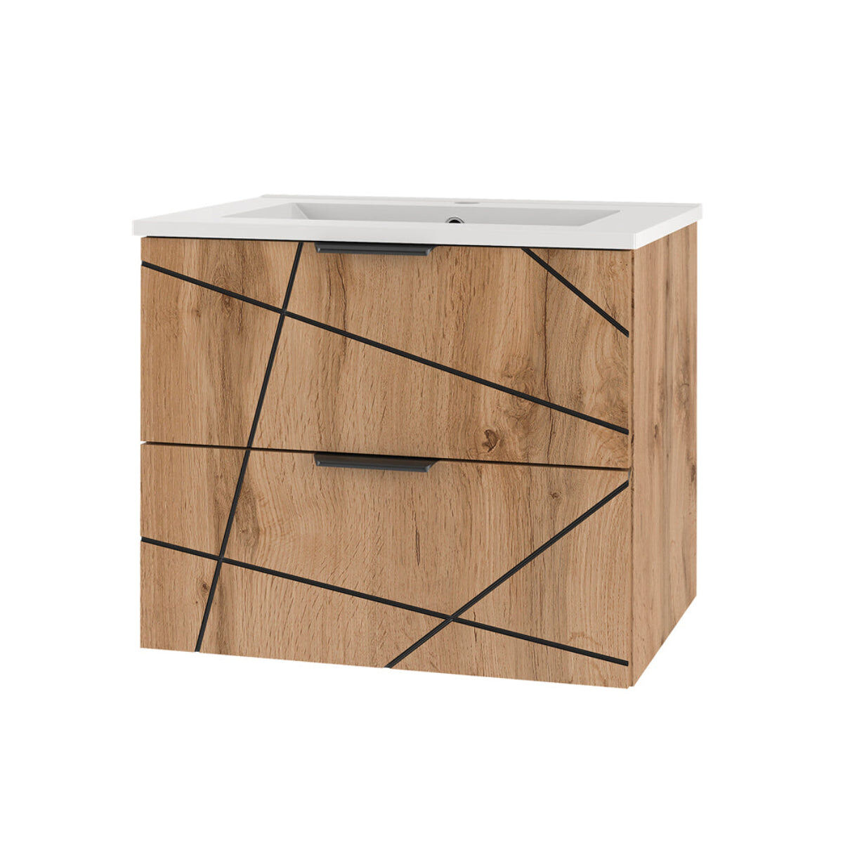 Mueble lavabo individual encastrado 60cm teren madera