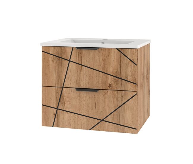 Mueble lavabo individual encastrado 60cm teren madera