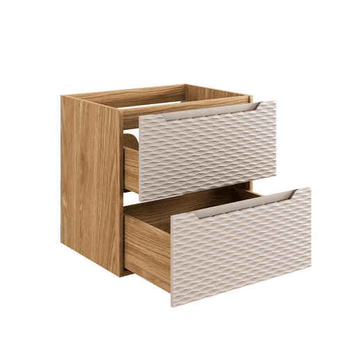 Móvel lavatório simples 60cm Elora Bege e madeira Móvel lavatório simples 60cm Elora Bege e madeira