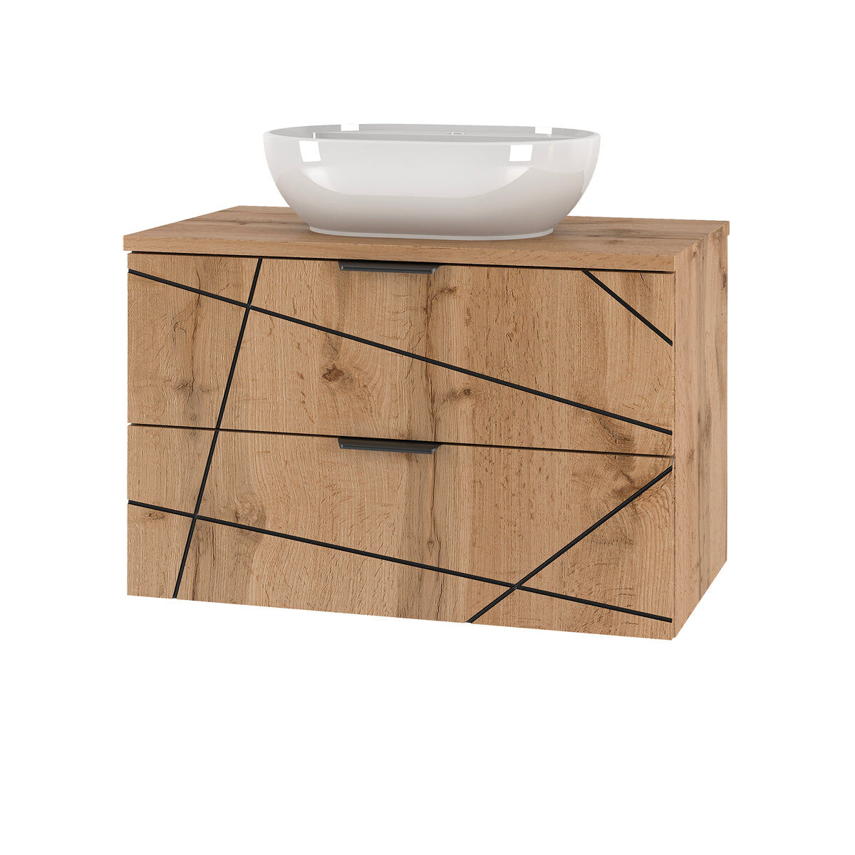 Mueble lavabo individual 80cm teren madera