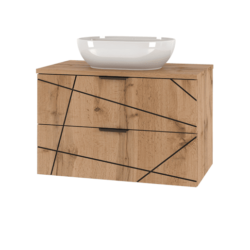Móvel de lavatório simples Teren Madeira 80cm Móvel de lavatório simples Teren Madeira 80cm
