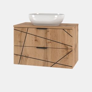 Móvel de lavatório simples Teren Madeira 80cm