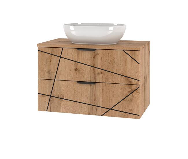 Mueble lavabo individual 80cm teren madera