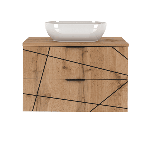 Móvel de lavatório simples Teren Madeira 80cm Móvel de lavatório simples Teren Madeira 80cm