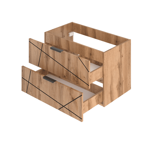 Móvel de lavatório simples Teren Madeira 80cm Móvel de lavatório simples Teren Madeira 80cm