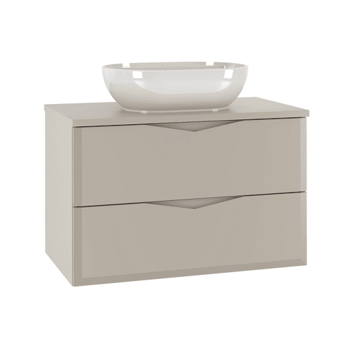 Conjunto móvel simples lavatório 80cm e coluna Ellie Caxemira