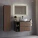 Conjunto de muebles con lavabo individual 2 compartimientos y columna Siena Conjunto de muebles con lavabo individual 2 compartimientos y columna Siena Madera