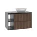 Conjunto de muebles con lavabo individual 2 compartimientos y columna Siena Conjunto de muebles con lavabo individual 2 compartimientos y columna Siena Madera