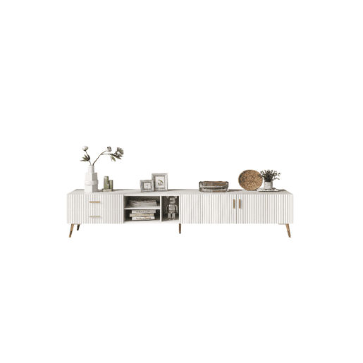 Móvel de TV 180cm de MDF com 2 portas e 2 gavetas,branco