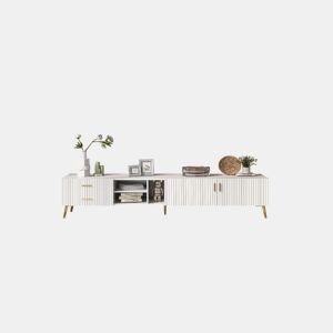 Móvel de TV 180cm de MDF com 2 portas e 2 gavetas,branco