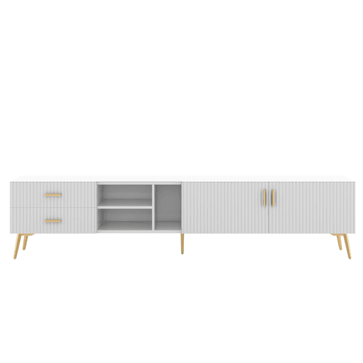 Móvel de TV 180cm de MDF com 2 portas e 2 gavetas,branco