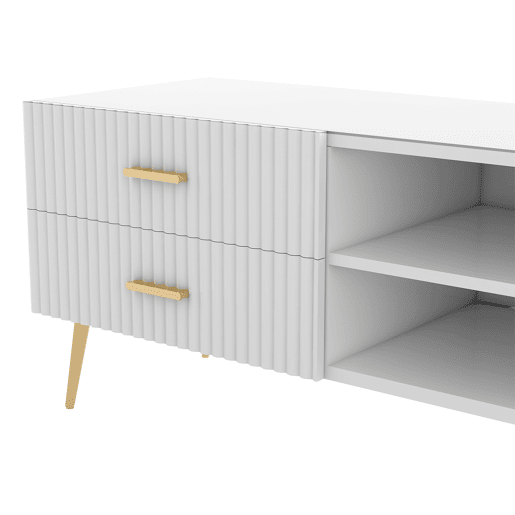 Móvel de TV 180cm de MDF com 2 portas e 2 gavetas,branco