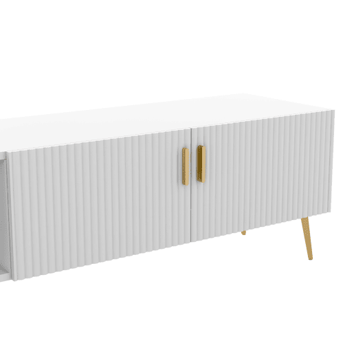 Móvel de TV 180cm de MDF com 2 portas e 2 gavetas,branco