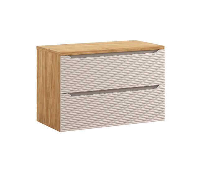 Mueble bajo lavabo 90cm encimera elora beige y madera