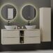 Conjunto de muebles con doble lavabo 2 compartimientos y columna Ellie Conjunto de muebles con doble lavabo 2 compartimientos y columna Ellie Beige
