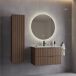 Conjunto de muebles con lavabo individual encastrado y columna Siena Conjunto de muebles con lavabo individual encastrado y columna Siena Madera