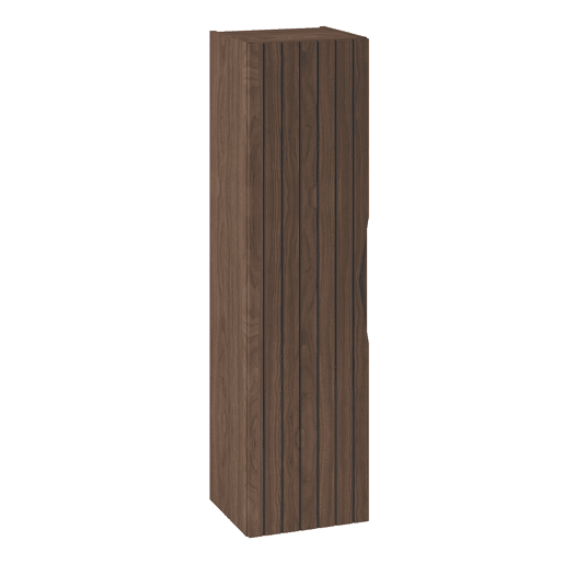 Conjunto móvel lavatório simples encastrado 80cm e coluna Siena madeira e preto