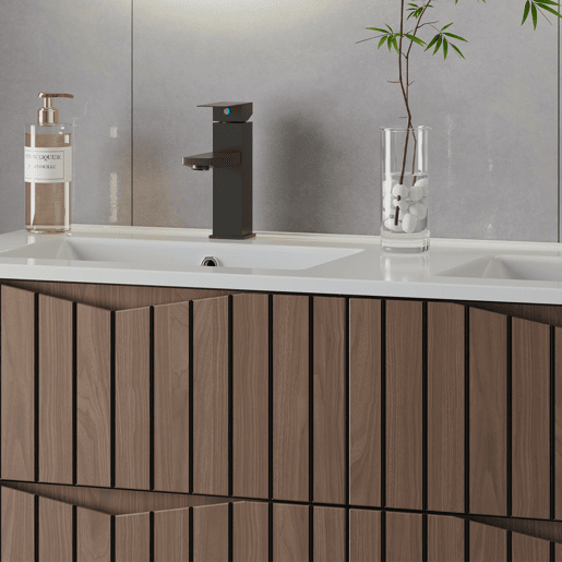 Móvel sob-lavatório 120cm Siena madeira e preto