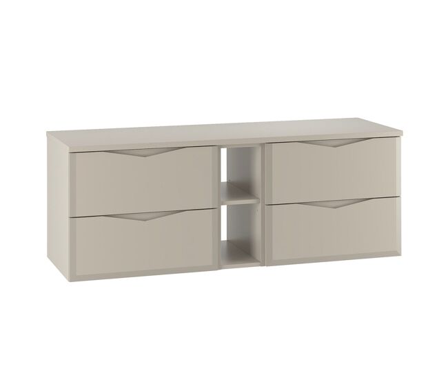 Mueble bajo lavabo 140cm 2 compartimientos encimera ellie cachemira