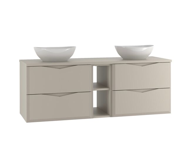 Mueble doble lavabo 140cm 2 compartimientos ellie cachemira