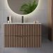 Mueble lavabo individual encastrado Siena 80 Mueble lavabo individual encastrado Siena 80 Negro/ Madera