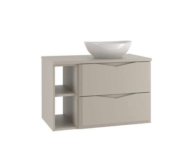 Mueble lavabo individual 80cm 2 compartimientos Ellie Cachemira