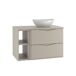 Conjunto de muebles con lavabo individual 2 compartimientos y columna Ellie Conjunto de muebles con lavabo individual 2 compartimientos y columna Ellie Beige