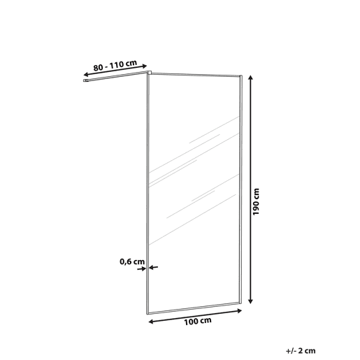 Painel de duche WASPAM 100 x 190 cm Prateado