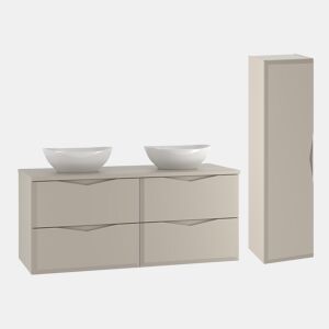 Conjunto móvel duplo lavatório 120cm e coluna Ellie Caxemira