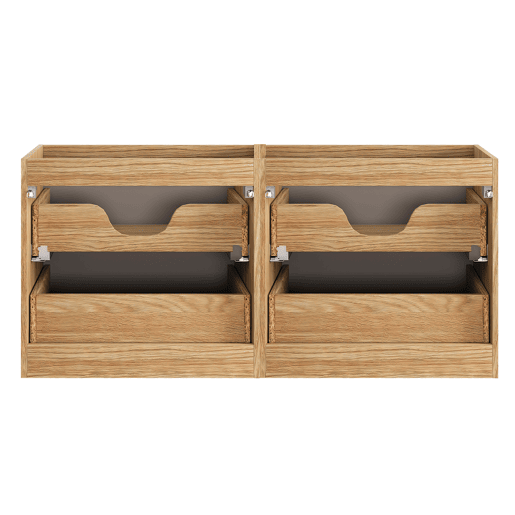 Elora Bege e madeira Cloud Lavatório duplo de 120 cm com 4 gavetas