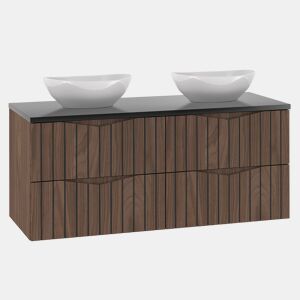Lavatório duplo 120cm Siena madeira e preto