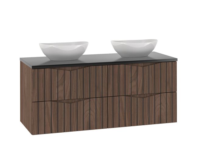 Mueble doble lavabo 120cm siena madera y negro