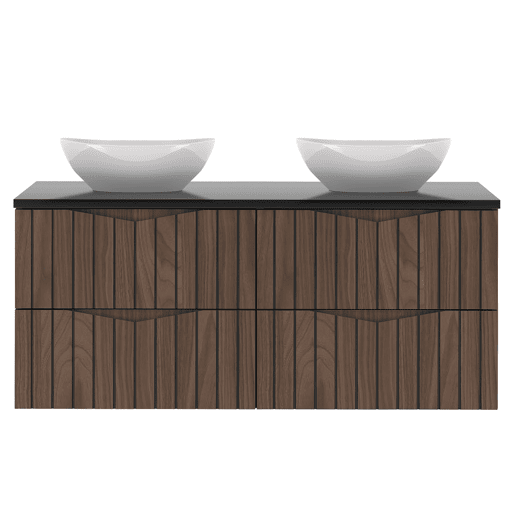 Lavatório duplo 120cm Siena madeira e preto Lavatório duplo 120cm Siena madeira e preto