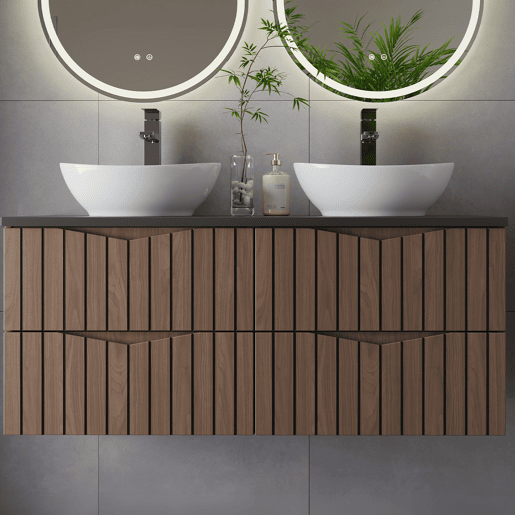 Lavatório duplo 120cm Siena madeira e preto Lavatório duplo 120cm Siena madeira e preto