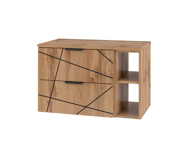 Mueble bajo lavabo 80cm 2 compartimientos encimera teren madera