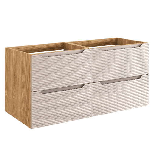 Móvel de toilette Elora Bege e madeira 120cm 4 gavetas