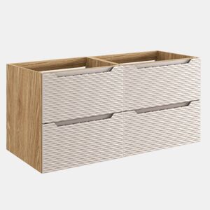 Móvel de toilette Elora Bege e madeira 120cm 4 gavetas